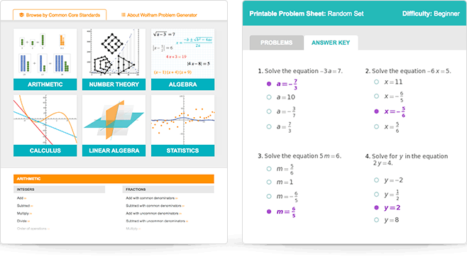 Make worksheets with Problem Generator